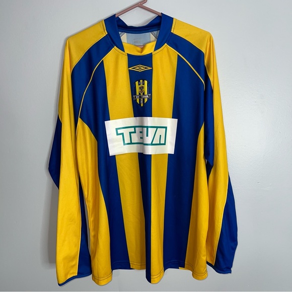 SFC Slezský FC Opava Jersey Mens XL Yellow Blue Umbro 2008 2009 Football Czech - Picture 1 of 7